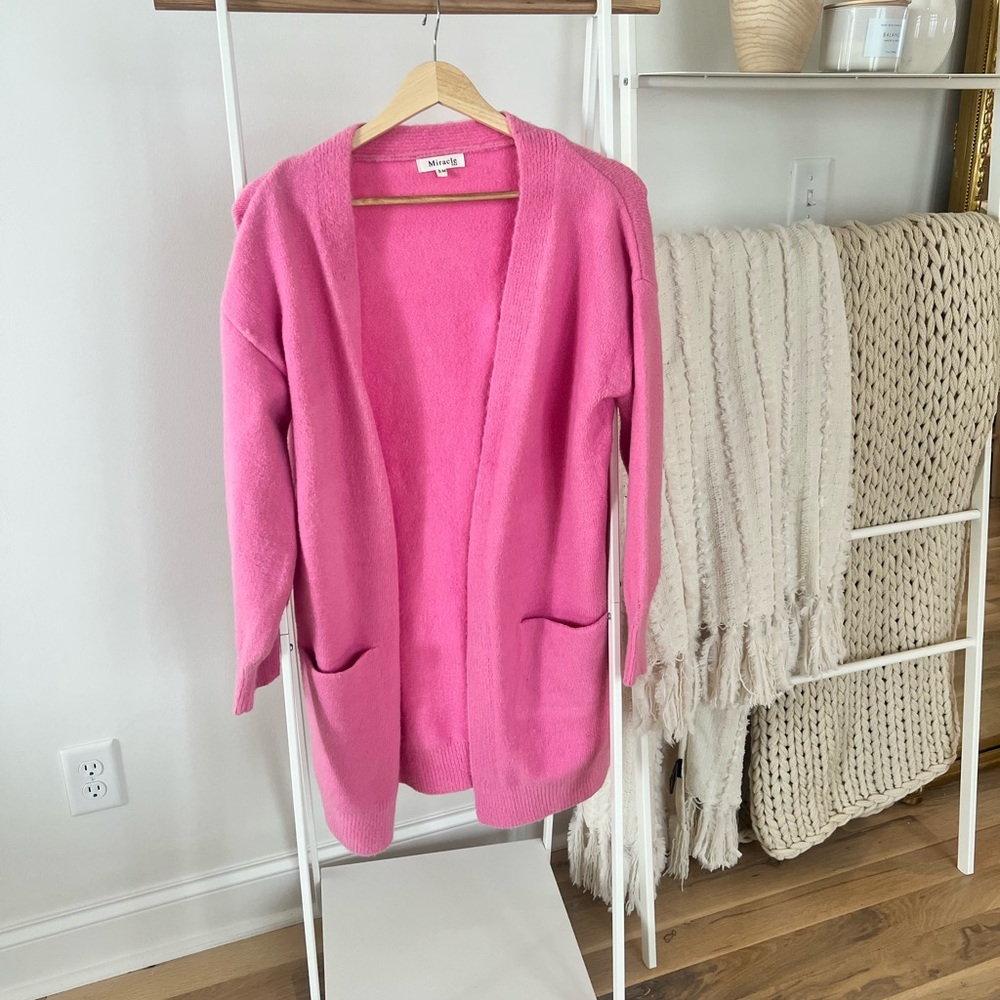 Pink Fleece Cardigan